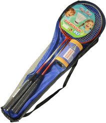 Badmintonový set pálka 63cm 2ks + míček ve vaku 2 barvy