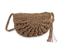 Háčkovaná kabelka z rafie - lýka se zipem 25x19 cm