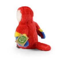 Plyšový pták papoušek červený ara 16 cm ECO-FRIENDLY