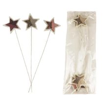 Zápich hvězda, 6 ks D4594 - 6 x 0,5 x 6 / 27,5 cm