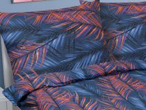 Povlečení bavlna na dvoudeku - 1x 240x200, 2ks 70x90 cm (240 cm šířka x 200 cm délka) fialové kapradí