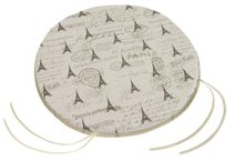 Sedák IVO kulatý hladký - průměr 40 cm Eiffelovka béžová