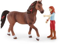 Kůň + panenka žokejka plast 20cm v krabici