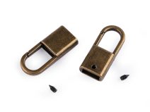 Kovová koncovka s karabinou šíře 9 mm 2 kusy