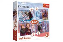 Puzzle 4v1 Ledové království II/Frozen II v krabici 28x28x6cm