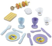 Sladkosti dortíky set s pohárem a podnosem makety potravin + dětské nádobí plast