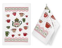 Kuchyňské utěrky - sada 2 kusů Červená,Zelená 203 40x60 cm