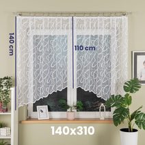 Voálový set s kanýrem Rongo 2x 180x150 cm + kanýr 40x300 cm bílá