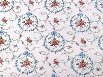 Bavlněná látka / plátno květinové věnečky METRÁŽ