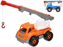 Auto jeřáb plastový stavební 36cm výsuvné otočné rameno 2 barvy v síťce