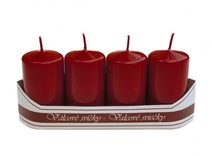 Adventní svíčky válec 40/70 mm (4 ks) - vínová
