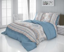 Saténové prodloužené povlečení LUXURY COLLECTION 140x220, 70x90cm CARMELA modrá