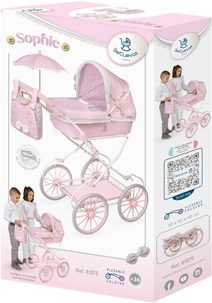 Kočárek golfové hole červené puntíkované pro panenku miminko kov v sáčku