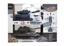 Tank RC 2ks 36cm+dobíjecí pack tanková bitva se zvukem se světlem v krabici 42x32x14cm