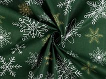 Vánoční bavlněná látka / plátno vločky METRÁŽ