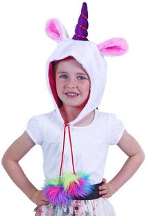 KARNEVAL Čepice jednorožec s bambulkami *KARNEVALOVÝ DOPLNĚK*