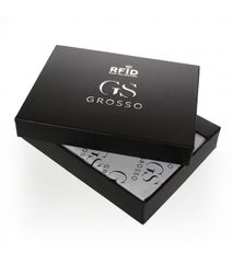 Kožená pánská peněženka černá RFID se zápinkou v krabičce