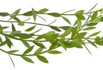 Umělý trs listí s bobulkami - šedožlutá/červená 41 cm