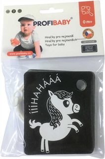 PROFIBABY Kartičky kontrastní černobílé set 9ks zvířátka s klipem pro miminko