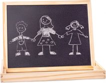 WOODY DŘEVO Tabulka magnetická se zvířátky oboustranná s křídami a fixem