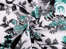 Bavlněný flanel květy METRÁŽ