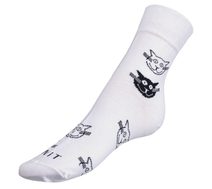 Ponožky Kočky bílé - 35-38 bílá