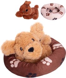 PLYŠ Pejsek ležící v pelíšku 2 barvy *PLYŠOVÉ HRAČKY*