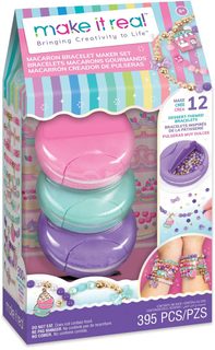 MAKE IT REAL Macaron box na výrobu náramků dětský kreativní set