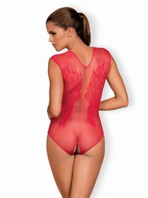 Svůdné body G313 bodystocking red - Obsessive