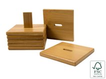 Bambusový podtácek, 6 ks 371444 - 8 × 8 × 0,7/ 8 cm