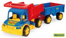 Traktor Zetor s valníkem modrý na klíček kov 28cm Kovap v krabičce