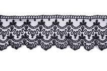 Krajka šifonová vyšívaná 5233 šíře 6 cm černá METRÁŽ