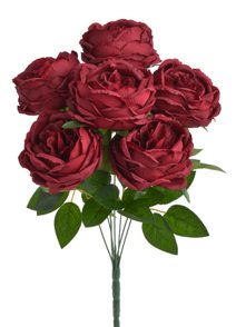Růže - trs 7 ks - tmavě červená