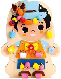 BINO DŘEVO Zábavné oblékání provlékačka s korálky *DŘEVĚNÉ HRAČKY*