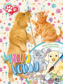JIRI MODELS Maluj vodou A4 Štěňátka a koťátka omalovánky