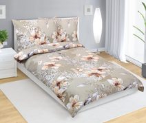 Flanelové povlečení 140x200, 70x90 Liby hnědá