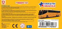 Unikátní kovový trolejbus 16 cm červený na zpětný chod v CZ obalu