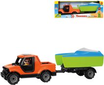 LENA Truckies auto pickup funkční set s loďkou a přívěsem v krabici 01633
