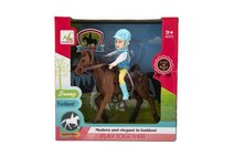Kůň + panenka/panáček žokej plast 20cm v krabici 23x23x9,5cm