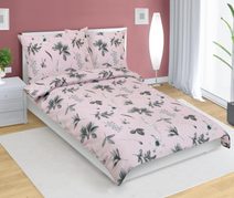 Povlečení krepové Šedá,Růžová 80/217