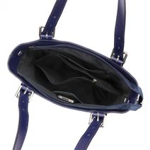 MiaMore Kožená dámská kabelka přes rameno tmavě modrá