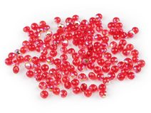 Skleněné korálky broušené ohňovky 4 mm s AB efektem