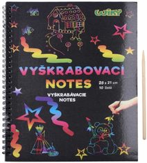 Notes vyškrabovací duhový 28x21cm 10 listů set s nástrojem