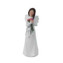 Dekorace anděl s kytkou X8185 - 3x2.5x9cm
