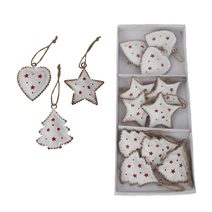 Vánoční ozdoby k zavěšení, 12 ks K4337 - 22 × 9 × 1.5 cm box size