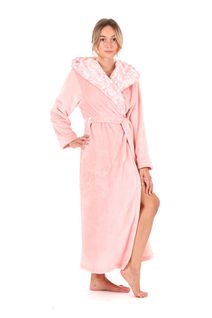 Župan s kapucí Flora růžová perla 39 56 3050
