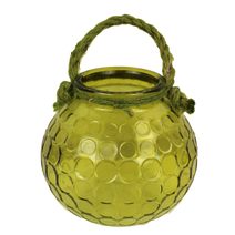 Skleněná dekorace zelená S0073/M - dia 14 x 12 cm