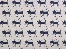 Bavlněná metráž / imitace lnu hrubší, kočka METRÁŽ