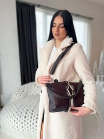 GROSSO Čokoládově hnědá kabelka přes rameno / crossbody