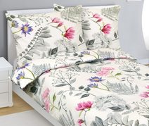 Povlečení bavlněné Šedá,Smetanová,Růžová 90/198